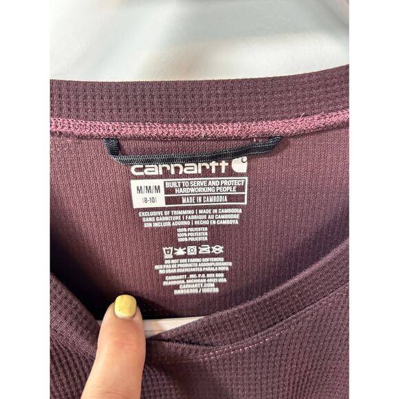 Carhartt Women's Base Force Tech Thermal‎ T-Shirt Top Pullover Brown Size Medium - Picture 5 of 10